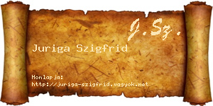 Juriga Szigfrid névjegykártya